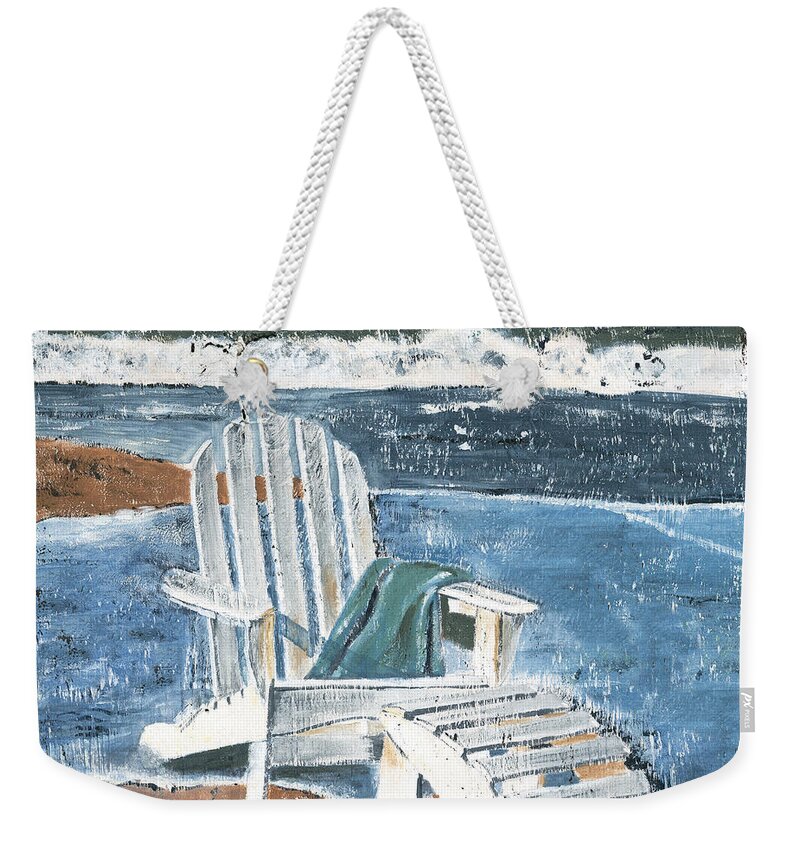 Adirondack Chair Weekender Tote Bag featuring the painting Adirondack Chair by Debbie DeWitt