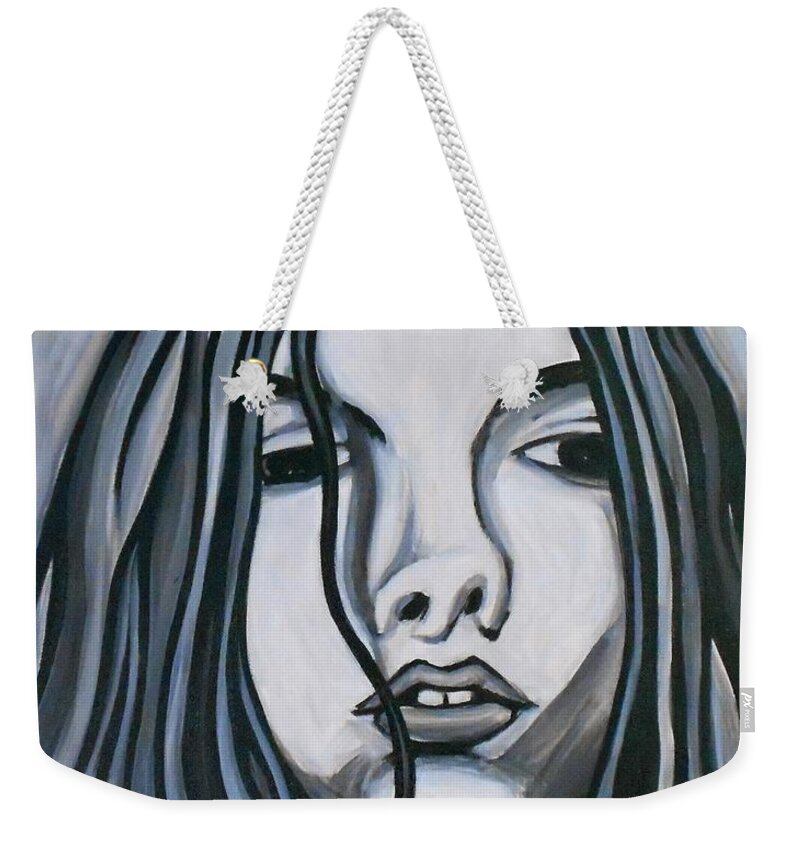 Acrylic On Canvas Weekender Tote Bag featuring the painting Adolescence by Bryon Stewart