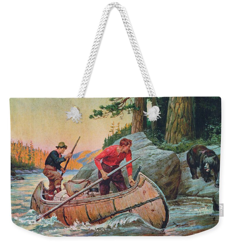 Philip Goodwin Weekender Tote Bag featuring the painting Adventures On The Nipigon by JQ Licensing