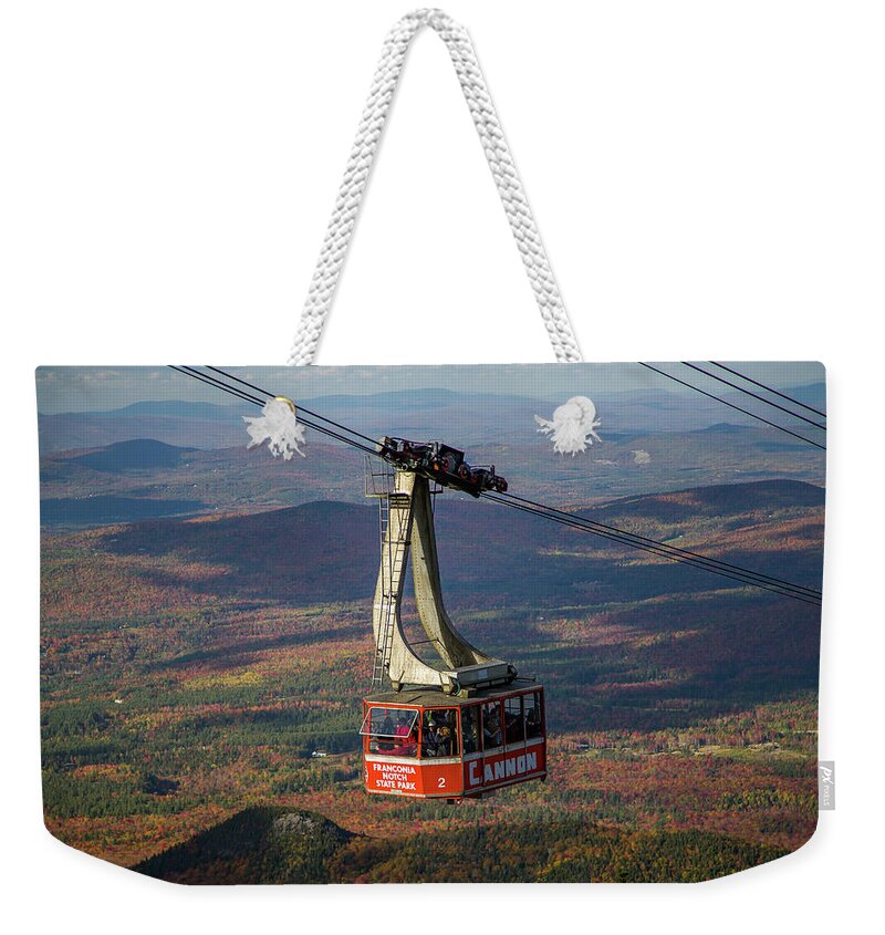Cannon Mountain Weekender Tote Bag featuring the photograph Aerial Tram in Autumn by Kevin Craft