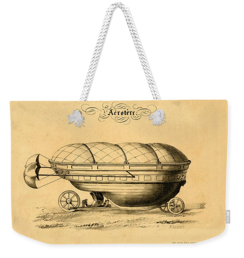 Vintage Weekender Tote Bag featuring the drawing Aerotere by Vintage Pix