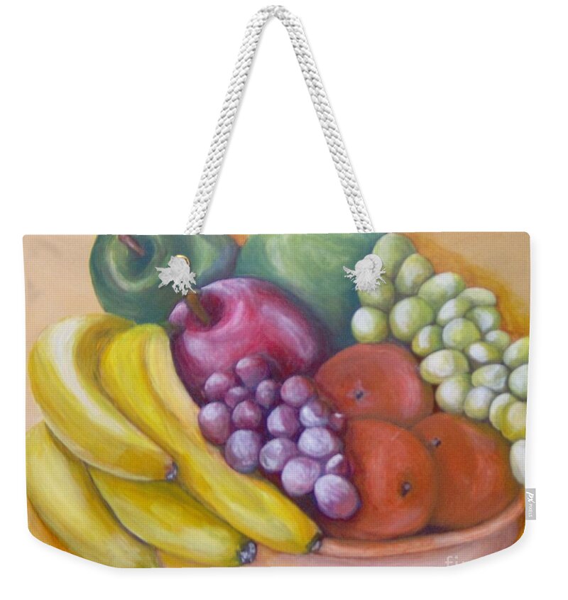 Fruit Weekender Tote Bag featuring the painting Affluent by Saundra Johnson