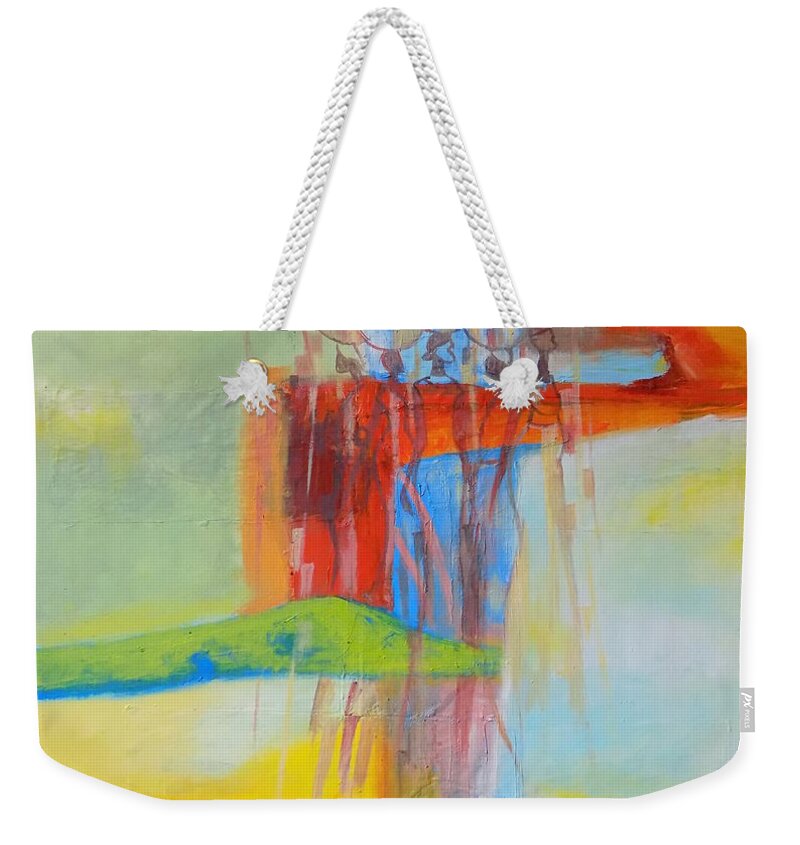Living Room Weekender Tote Bag featuring the painting African pattern design by Olaoluwa Smith