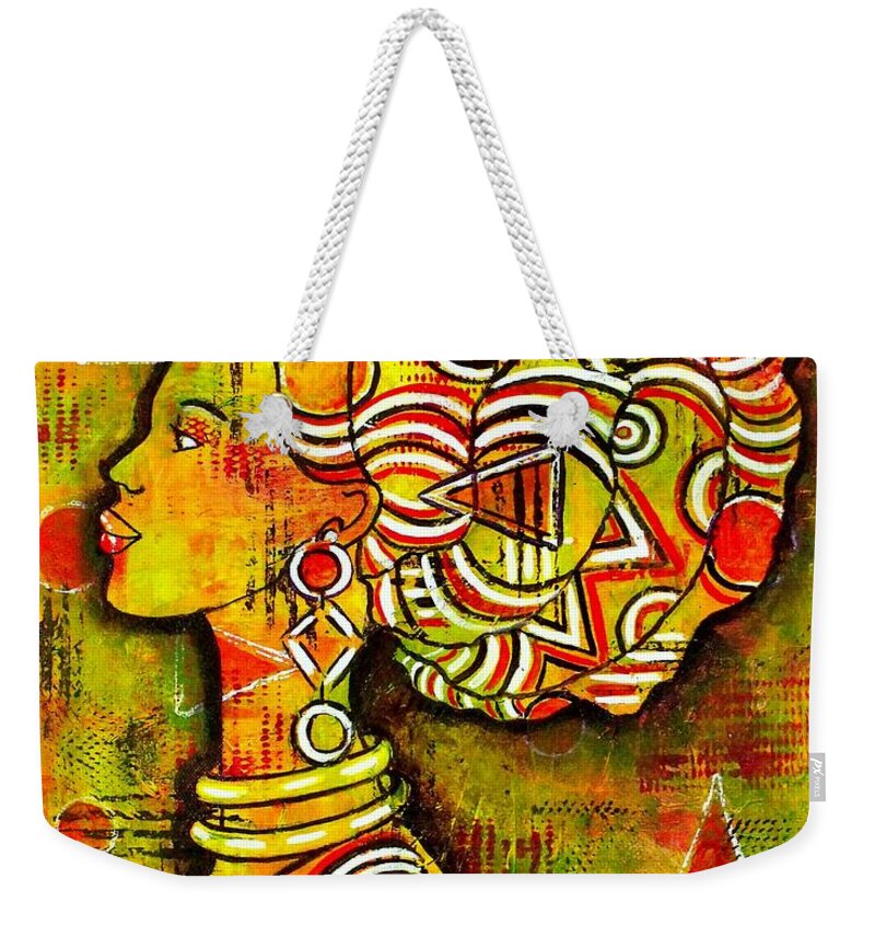 Julie Hoyle Weekender Tote Bag featuring the painting African Queen by Julie Hoyle