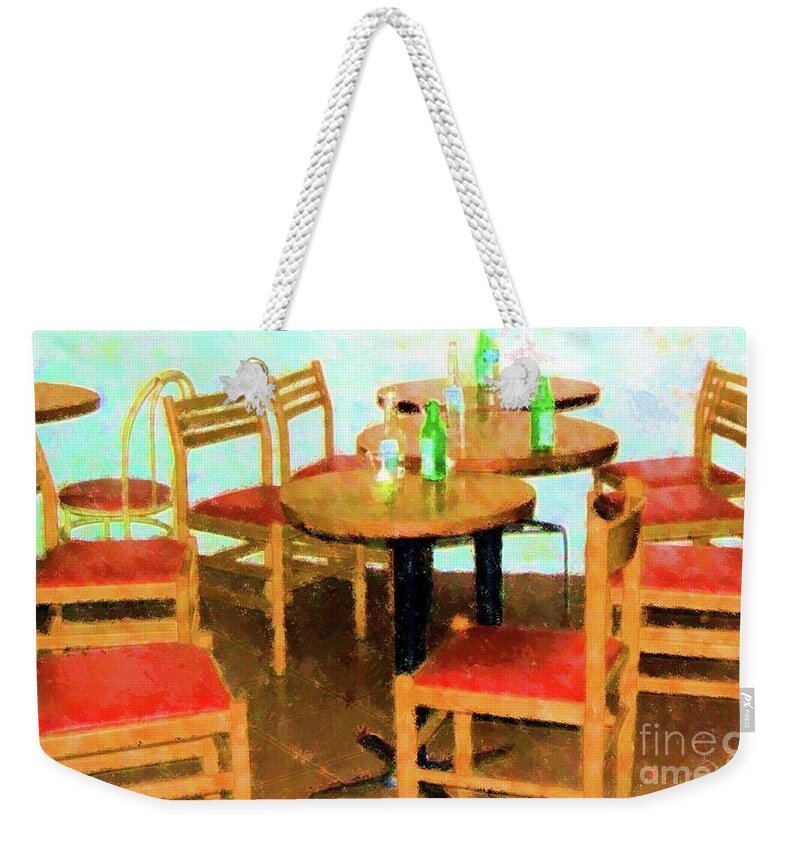 Chairs Weekender Tote Bag featuring the photograph After Party by Debbi Granruth