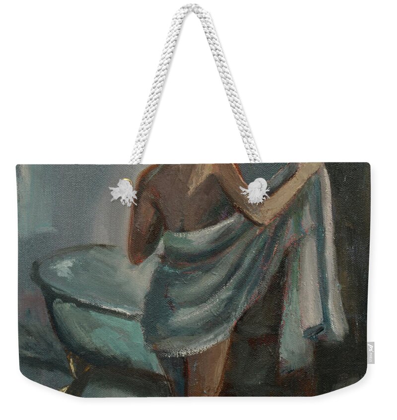 Woman Weekender Tote Bag featuring the painting After The Bath by Jennifer Beaudet