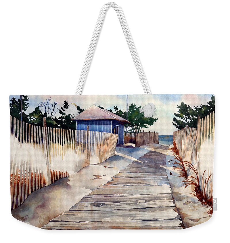Landscape Weekender Tote Bag featuring the painting After the Boys of Summer by Mick Williams