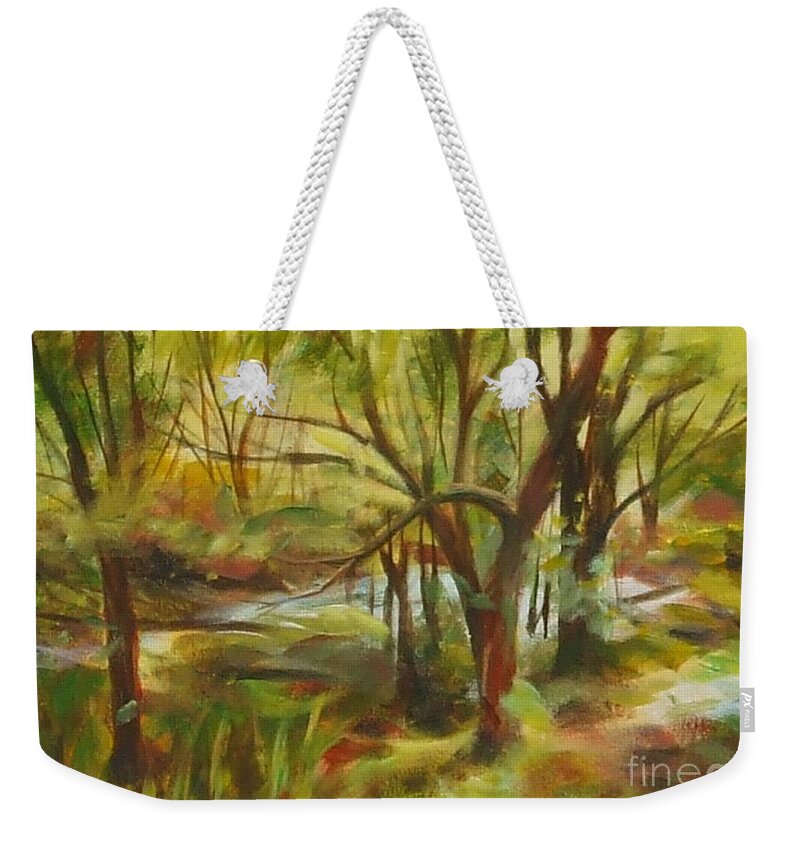 Painting Weekender Tote Bag featuring the painting After the Flood by Claire Gagnon