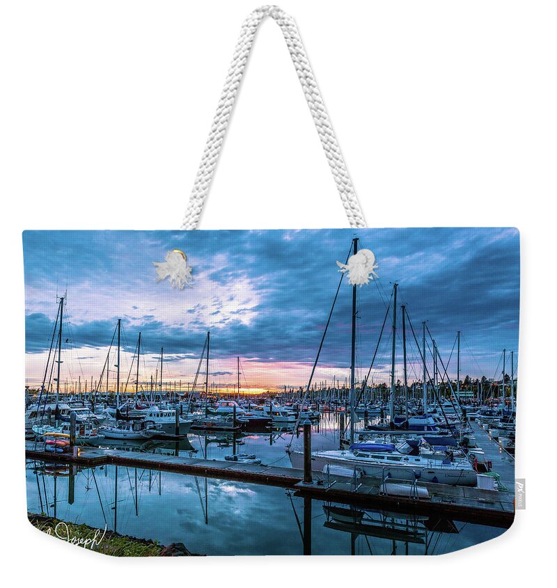 Marina Weekender Tote Bag featuring the photograph After The Storm by Mark Joseph