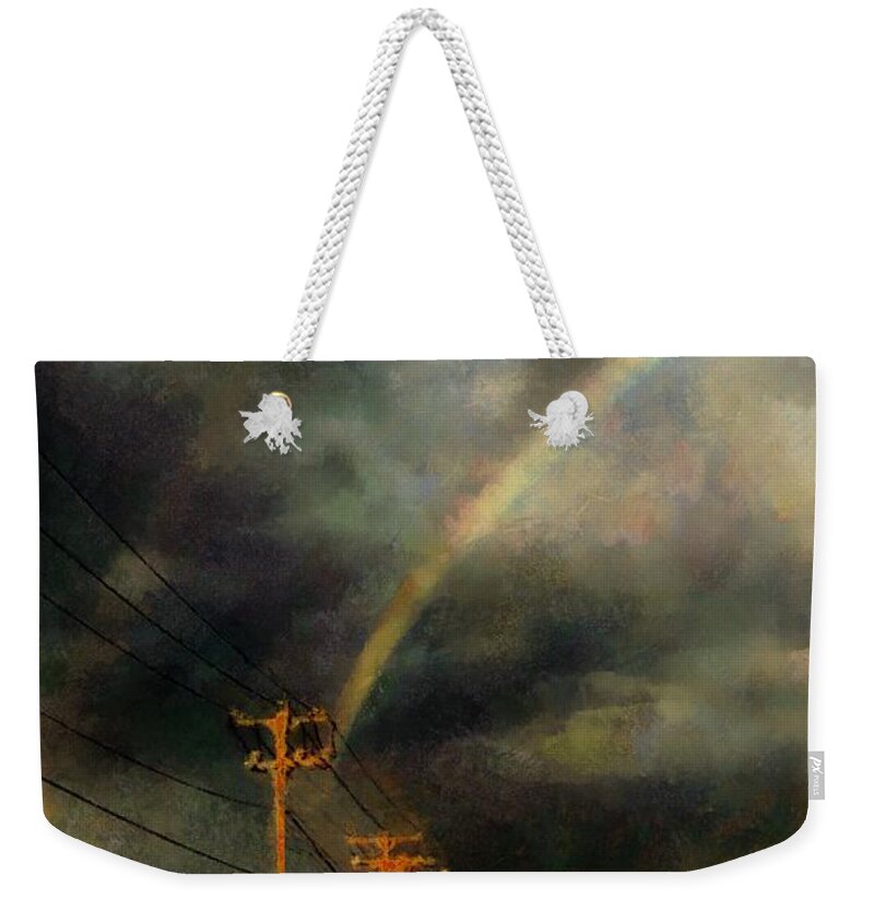 Rainbow Weekender Tote Bag featuring the painting After the Storm by RC DeWinter