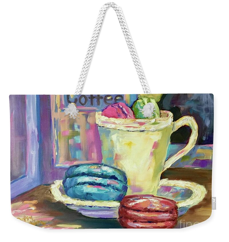Coffee Weekender Tote Bag featuring the painting Afternoon Delight by Patsy Walton
