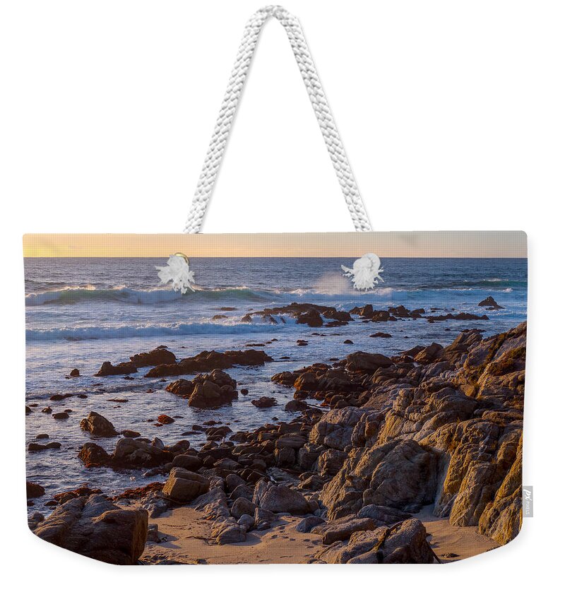 Beachscape Weekender Tote Bag featuring the photograph Afternoon Light at Carmel Point by Derek Dean