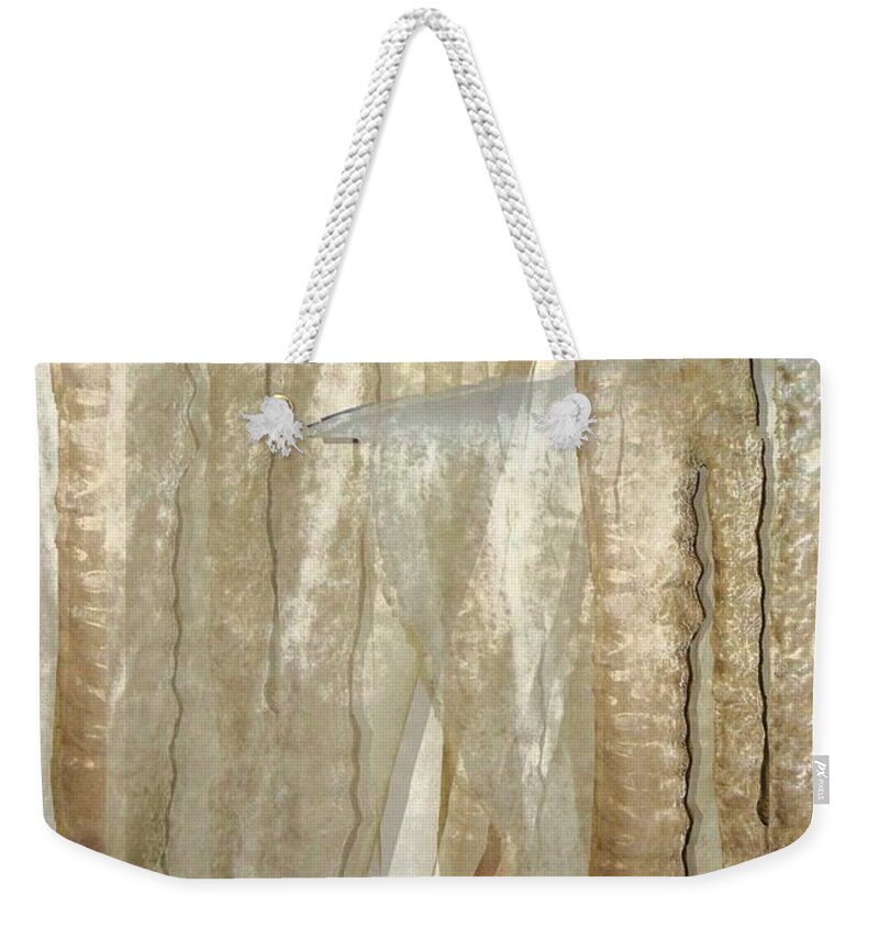 Icicle Weekender Tote Bag featuring the photograph Aged Ice by Ron Bissett