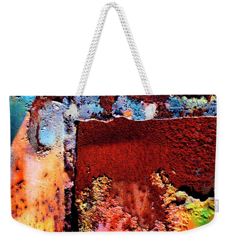 Colors Weekender Tote Bag featuring the photograph Aged Railroad Sign Paint - 2 by Paul W Faust - Impressions of Light