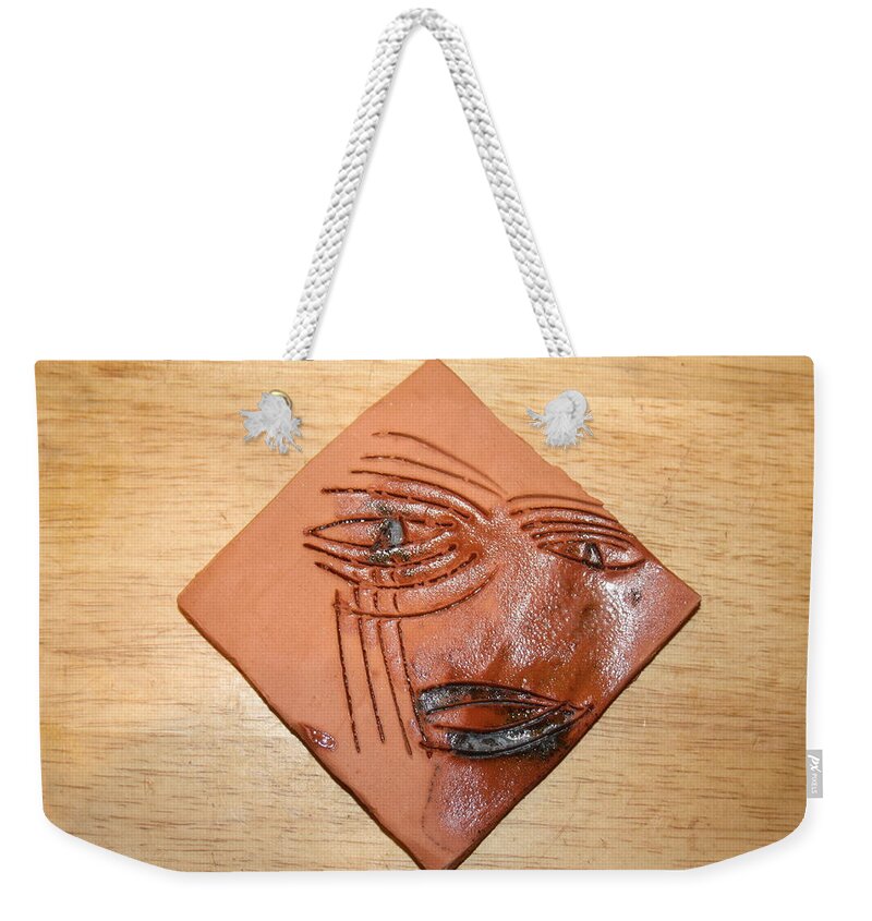 Jesus Weekender Tote Bag featuring the ceramic art Agony - Tile by Gloria Ssali