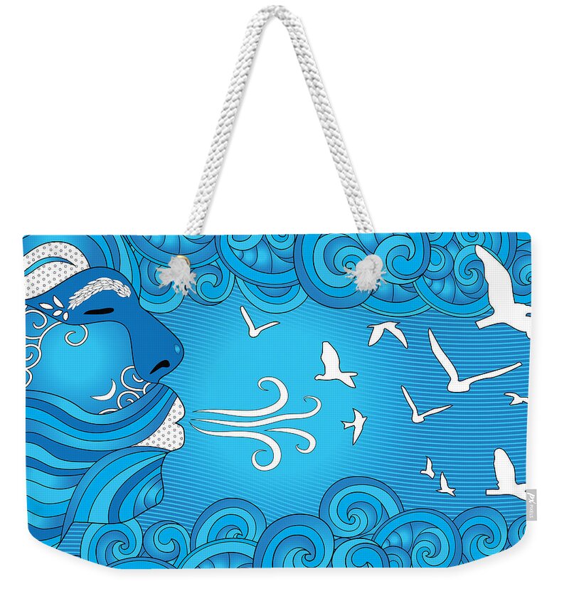 Abstract Weekender Tote Bag featuring the digital art Air Element by Serena King