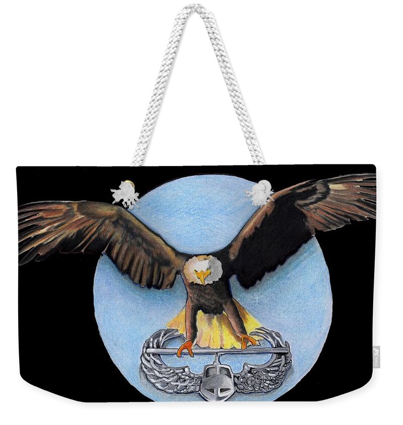 Airborne Weekender Tote Bag featuring the drawing Airborne by Bill Richards
