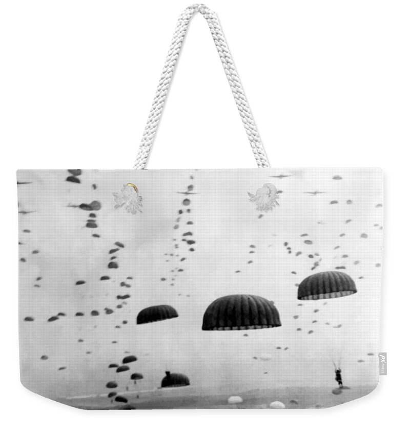 #faatoppicks Weekender Tote Bag featuring the photograph Airborne Mission During WW2 by War Is Hell Store