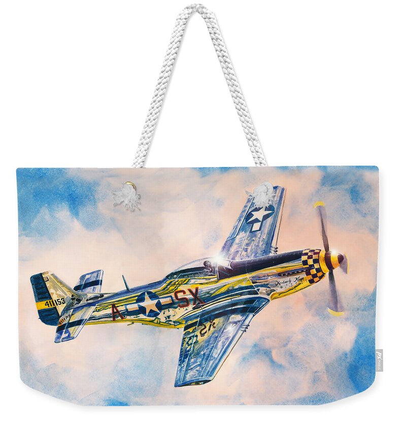 Aviation Art Weekender Tote Bag featuring the painting Airshow Mustang by Douglas Castleman