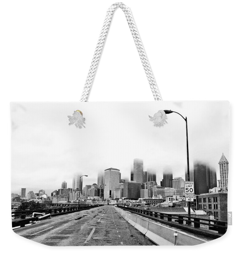 Seattle Weekender Tote Bag featuring the photograph Alaskan Way Viaduct Downtown Seattle by Pelo Blanco Photo