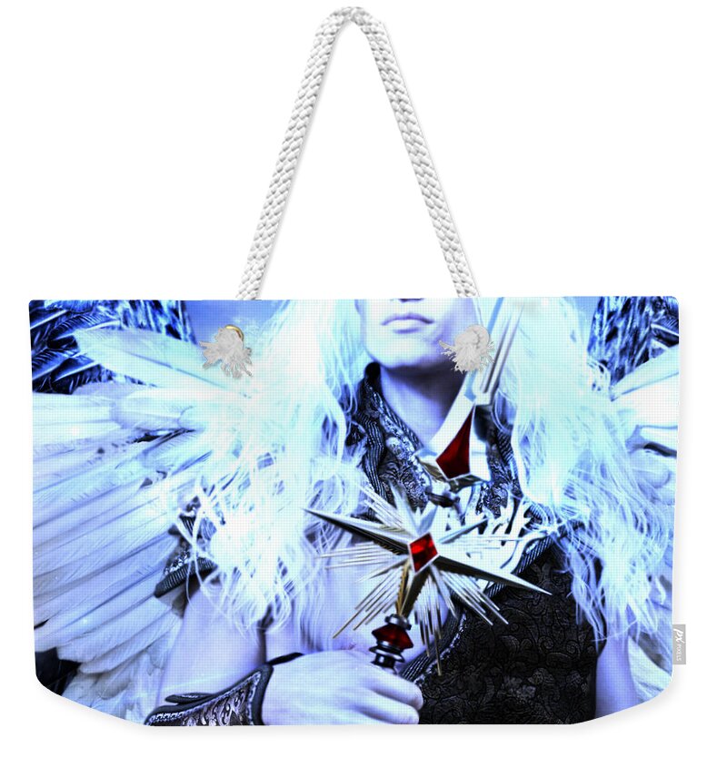 Angel Weekender Tote Bag featuring the painting Albino Angel 2 by Suzanne Silvir