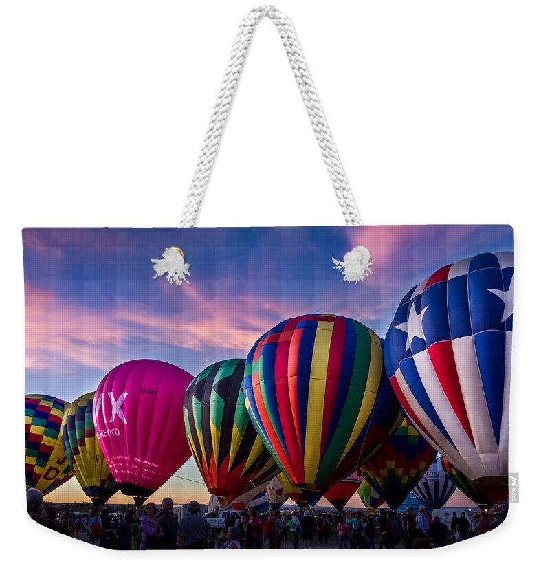 Albuquerque Weekender Tote Bag featuring the photograph Albuquerque Hot Air Balloon Fiesta by Ron Pate