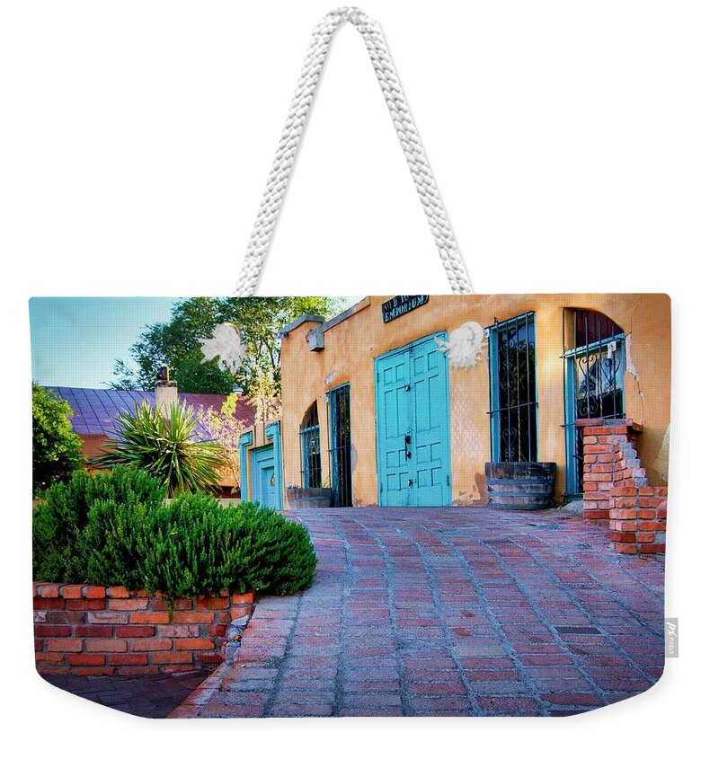 Albuquerque Old Town Weekender Tote Bag featuring the photograph Albuquerque Old Town Emporium by Zayne Diamond Photographic