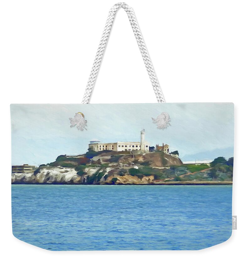 Prison Weekender Tote Bag featuring the digital art Alcatraz by Ronald Bolokofsky