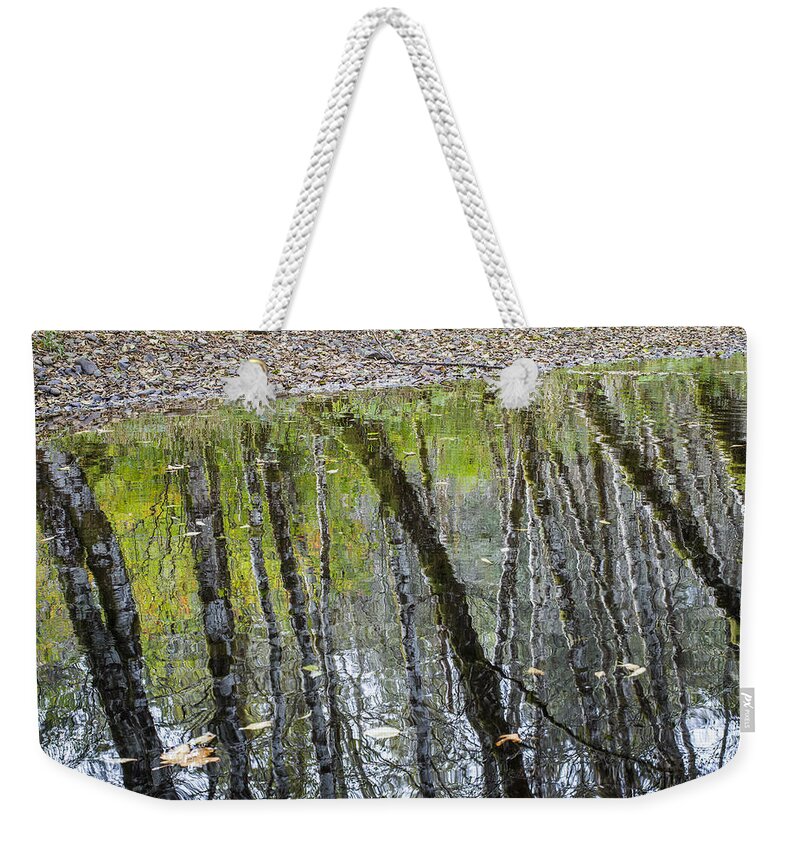 Water Weekender Tote Bag featuring the photograph Alder Reflection by Robert Potts