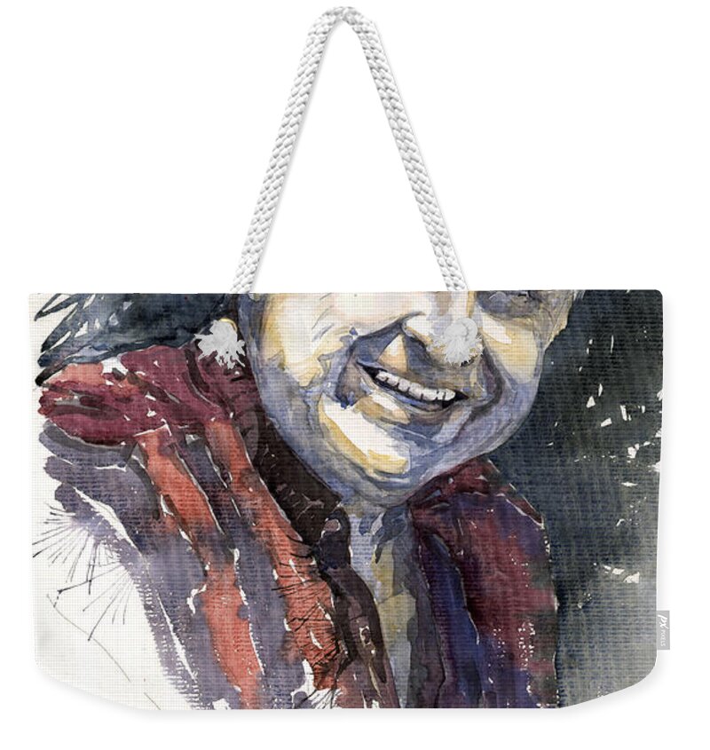 Watercolour Weekender Tote Bag featuring the painting Alex by Yuriy Shevchuk