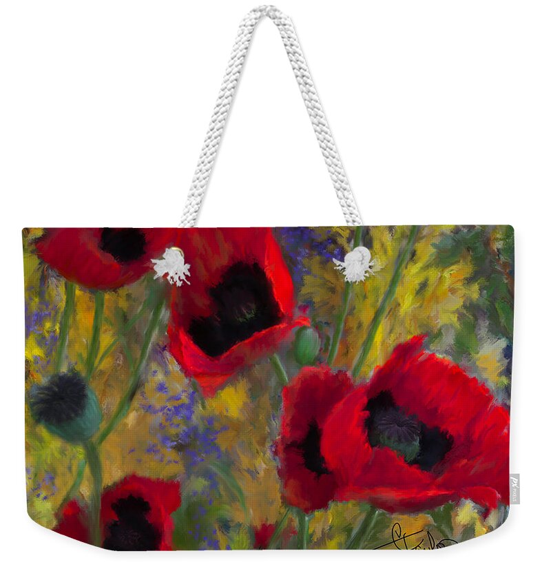 Flowers Weekender Tote Bag featuring the painting Alicias Poppies by Colleen Taylor