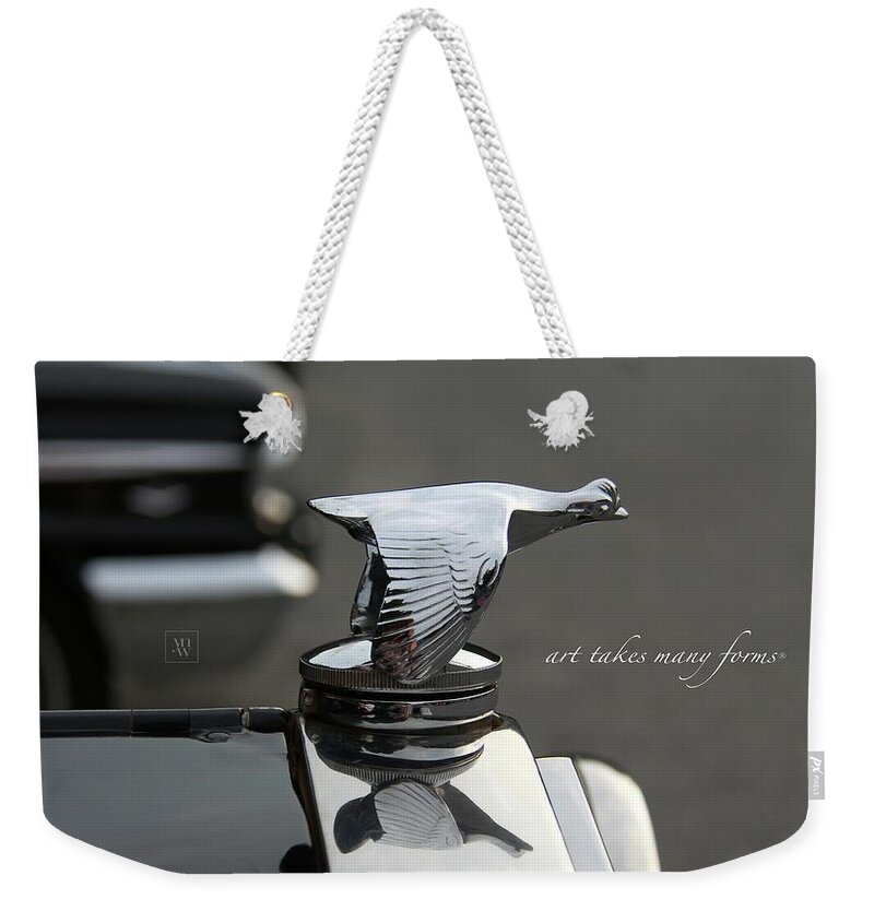 Vintage Cars Weekender Tote Bag featuring the photograph 1929 Ford Classic - Model A Flying Goose Hood Ornament by Yvonne Wright