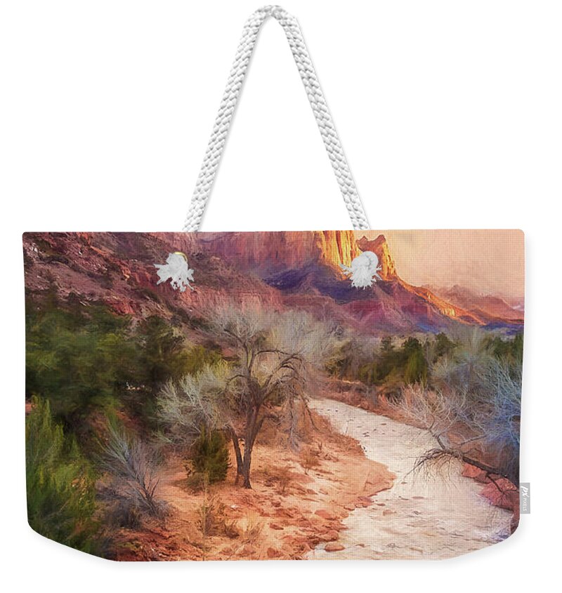 Zion Weekender Tote Bag featuring the digital art All Along the Watchtower by Rick Wicker