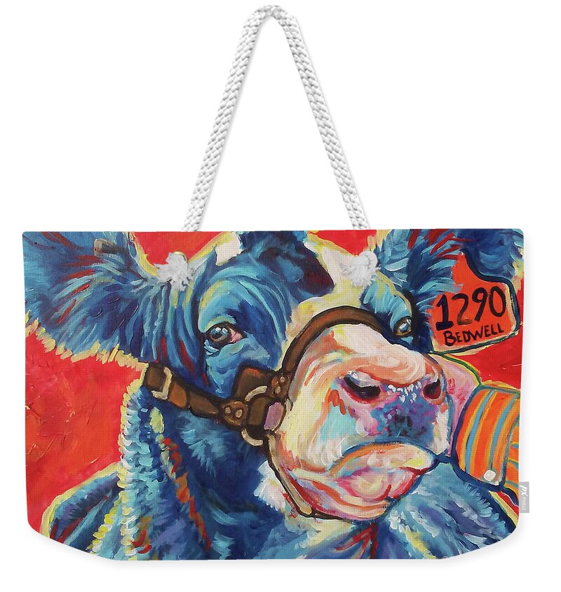 Angus Weekender Tote Bag featuring the painting All Dolled Up by Jenn Cunningham