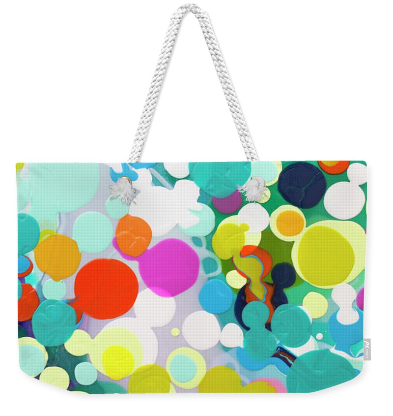 Abstract Weekender Tote Bag featuring the painting All in the Timing by Claire Desjardins
