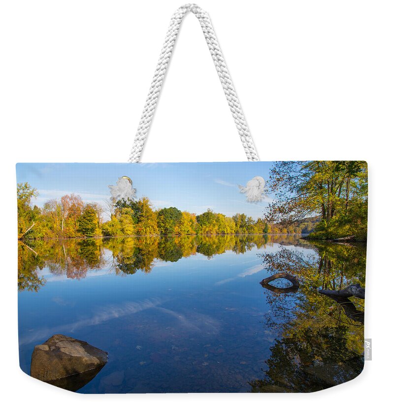 Addis Weekender Tote Bag featuring the photograph All Is Quiet On The River by Karol Livote