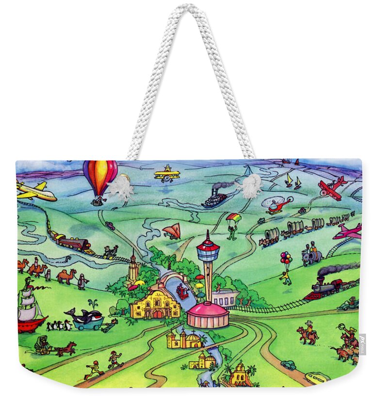 Custom Weekender Tote Bag featuring the digital art All Roads Lead To... by Kevin Middleton