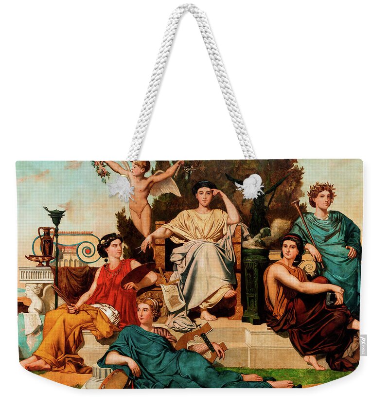 Allegory To The Arts Weekender Tote Bag featuring the painting Allegory to the arts by Leon Palliere