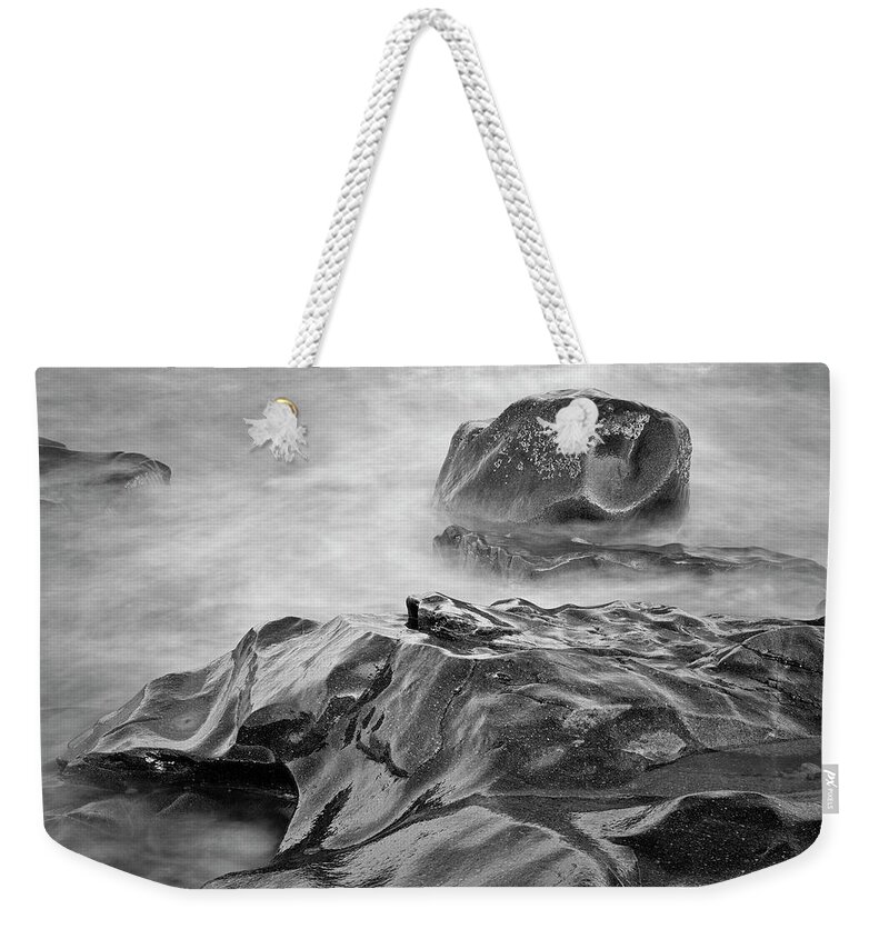 Allens Pond Weekender Tote Bag featuring the photograph Allens Pond XVII BW by David Gordon