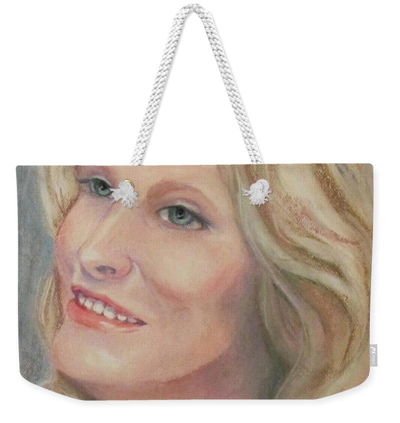 Girl Weekender Tote Bag featuring the pastel Allie by Barbara O'Toole