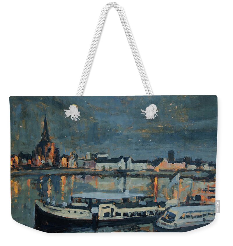 Maastricht Weekender Tote Bag featuring the painting Almost Christmas by Nop Briex