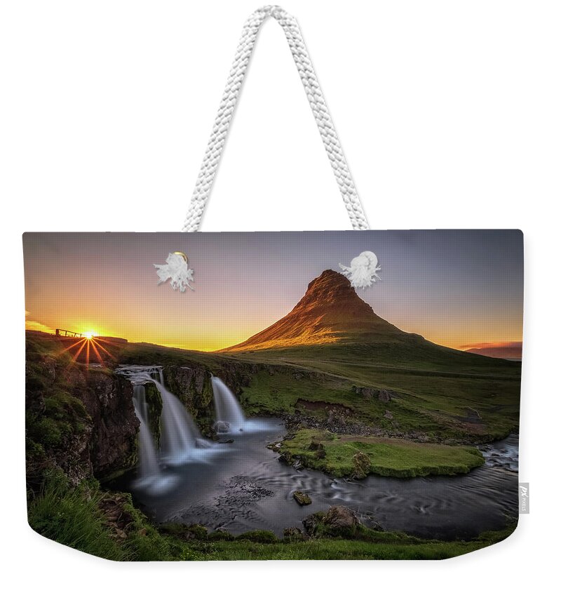 Iceland West Region Weekender Tote Bag featuring the photograph Almost Midnight by Neil Shapiro