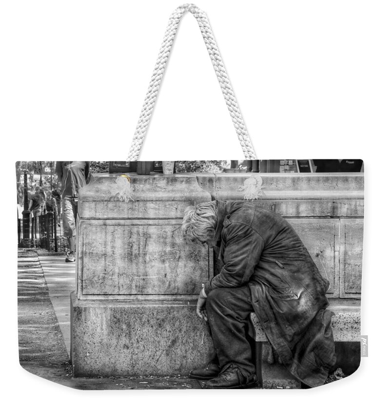 Homeless Weekender Tote Bag featuring the photograph Alone by Jackson Pearson