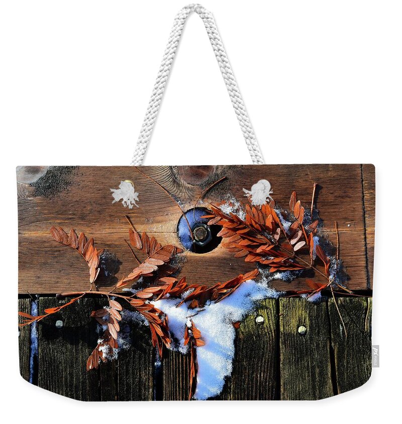 Abstract Weekender Tote Bag featuring the digital art Along The Board Walk 3 by Lyle Crump