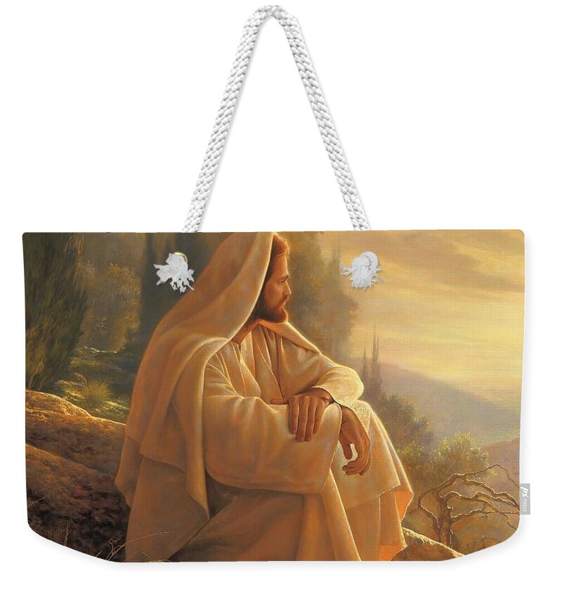 Alpha Weekender Tote Bag featuring the painting Alpha and Omega by Greg Olsen
