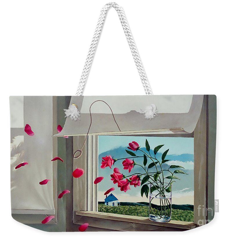 Roses Weekender Tote Bag featuring the painting Always with you by Christopher Shellhammer