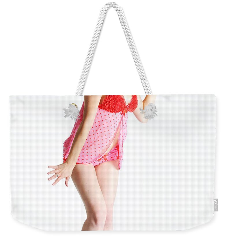 Pink Weekender Tote Bag featuring the photograph Am I in Trouble? by Robert WK Clark