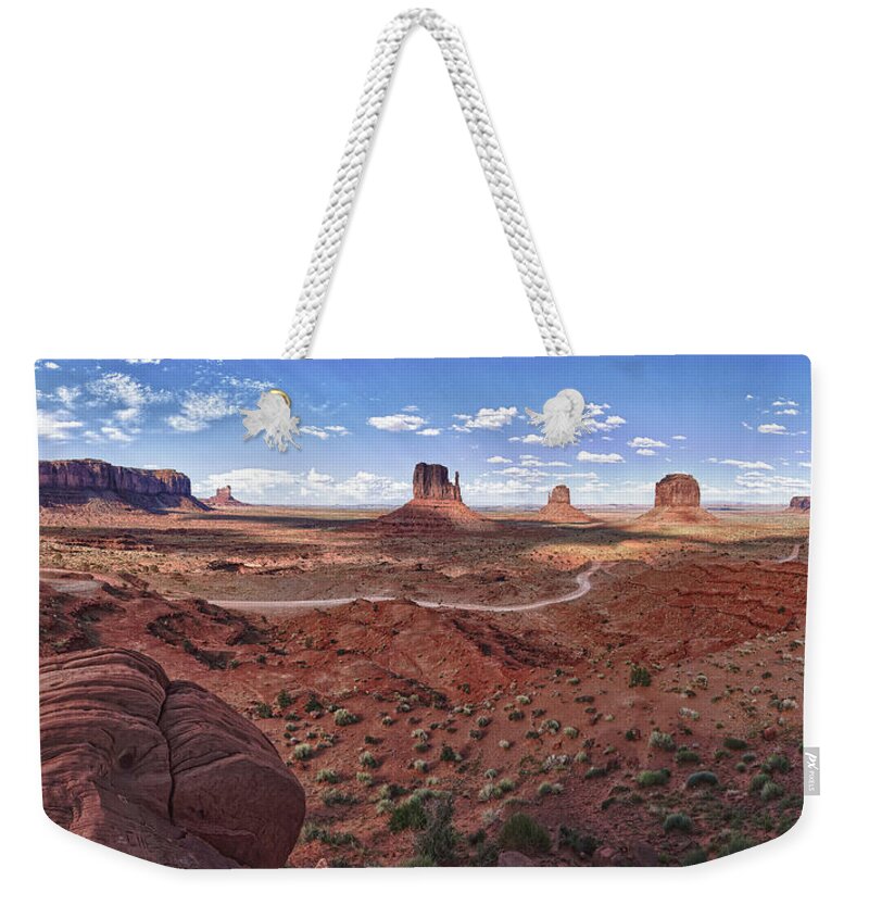 Arizona Weekender Tote Bag featuring the photograph Amazing Monument Valley by Andreas Freund