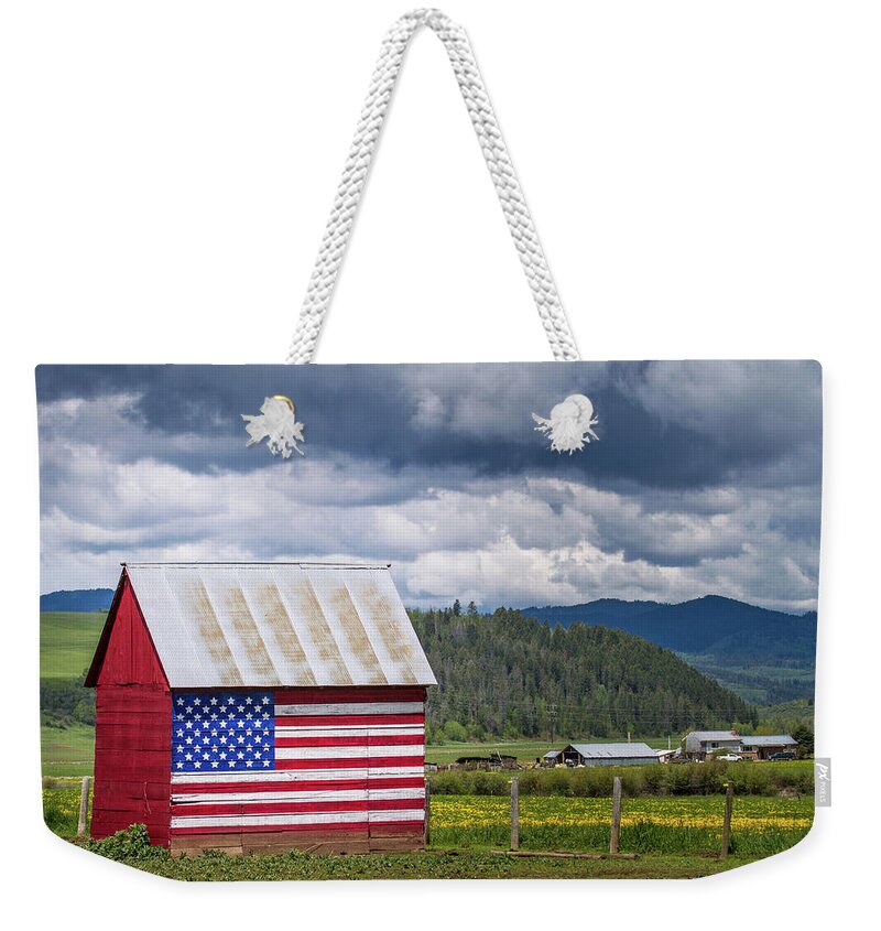 America Weekender Tote Bag featuring the photograph American Landscape by Wesley Aston