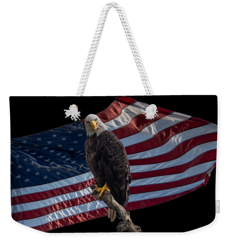 Eagle Weekender Tote Bag featuring the photograph America's Eagle by Holden The Moment